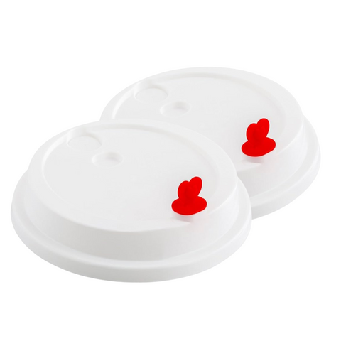PP Cup Lid with Red Heart | Universal Fit