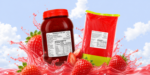 Strawberry Lover Bundle: strawberry pulp jam and strawberry agar jelly pearls