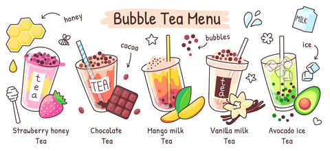 Bubble tea menu