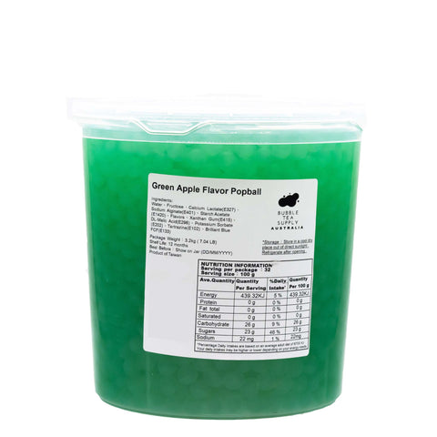 Green Apple  Popping Boba 3.2kg/btl      4 btls/ctn