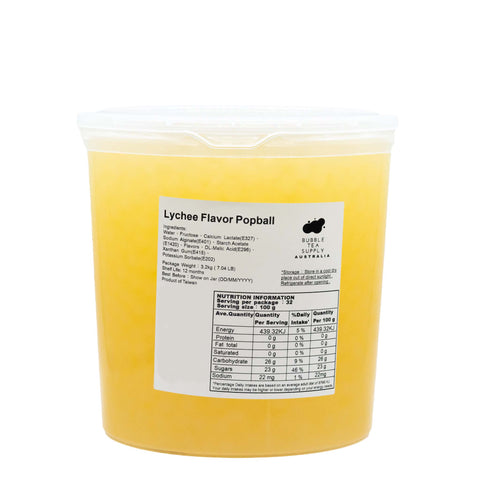 Lychee Popping Boba 3.2kg/btl      4 btls/ctn