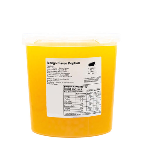 Mango Popping Boba 3kg/btl      4 btls/ctn