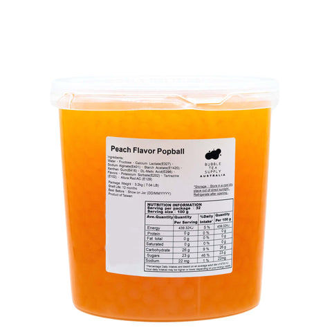 Peach Popping Boba 3.2kg/btl      4 btls/ctn