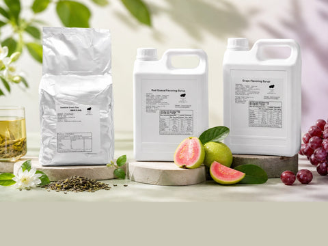 Fruit Tea Bundle: jasmine green tea with red guava and grape syrup