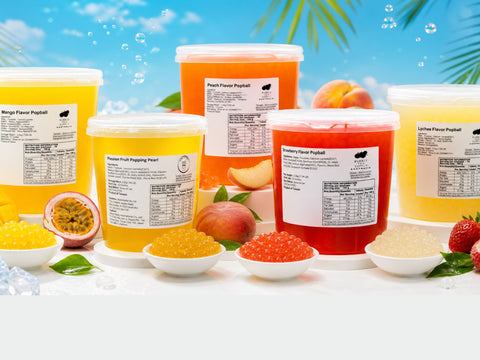 Popping Pearl Bundle: mango, peach, passion fruit, strawberry and lychee popping pearls