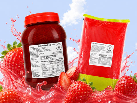 Strawberry Lover Bundle: strawberry pulp jam and strawberry agar jelly pearls